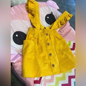 Wonder Nation Yellow Corduroy Dress Overalls